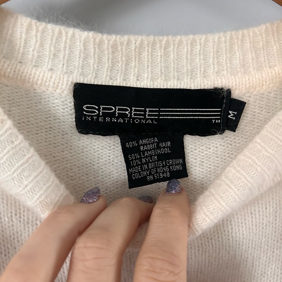 Vintage Angora and wool blend abstract, minimalist, sweater, size small. - Picture 4 of 4